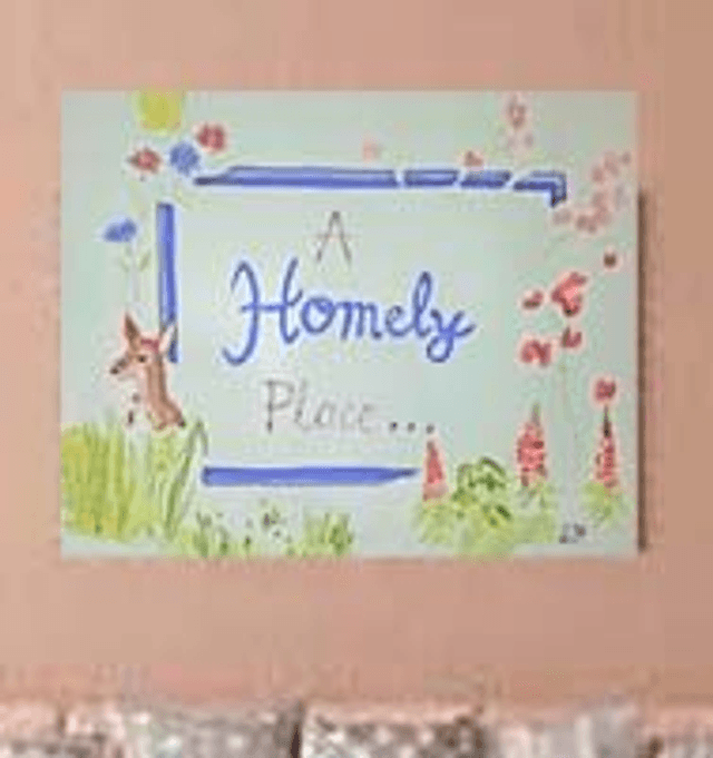 Homely Place DEER Painted Word Art